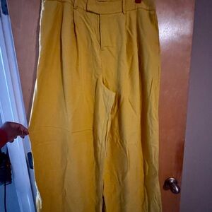Eloquii Canary Yellow Wide Leg Pants